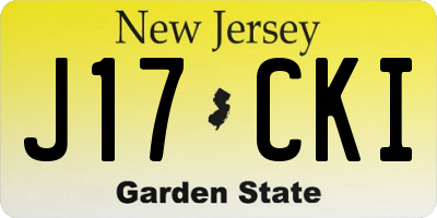 NJ license plate J17CKI