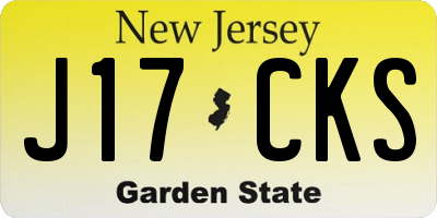 NJ license plate J17CKS