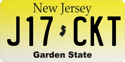 NJ license plate J17CKT