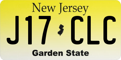 NJ license plate J17CLC