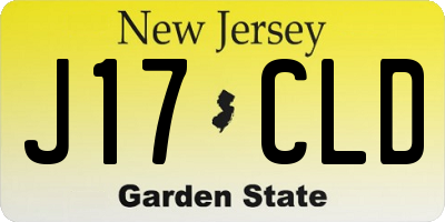 NJ license plate J17CLD