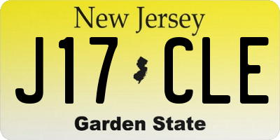 NJ license plate J17CLE
