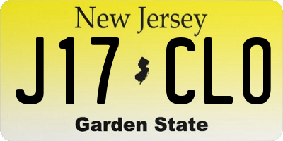 NJ license plate J17CLO