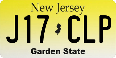 NJ license plate J17CLP