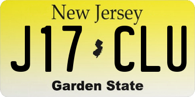 NJ license plate J17CLU