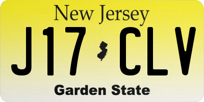 NJ license plate J17CLV