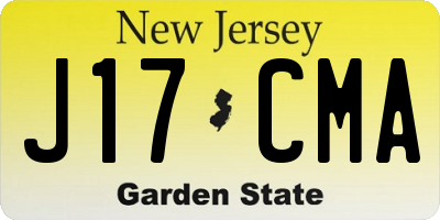NJ license plate J17CMA
