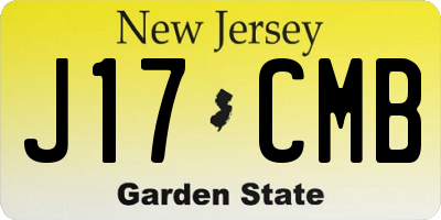 NJ license plate J17CMB