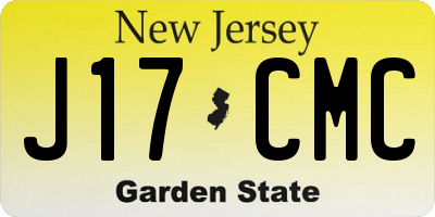 NJ license plate J17CMC