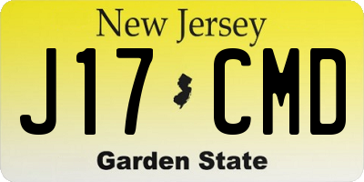 NJ license plate J17CMD