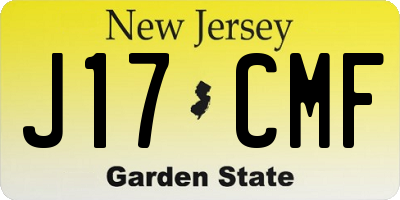 NJ license plate J17CMF