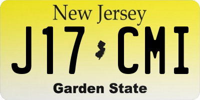 NJ license plate J17CMI