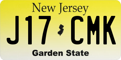 NJ license plate J17CMK