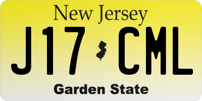 NJ license plate J17CML
