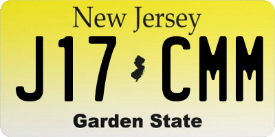 NJ license plate J17CMM