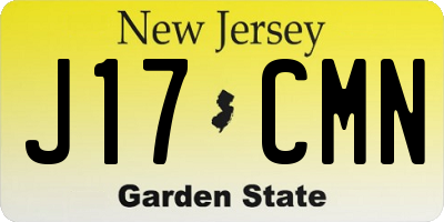 NJ license plate J17CMN