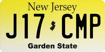 NJ license plate J17CMP