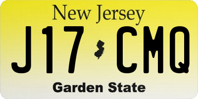 NJ license plate J17CMQ
