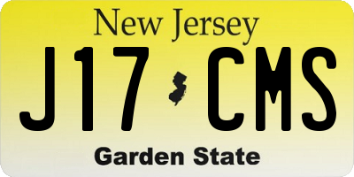 NJ license plate J17CMS