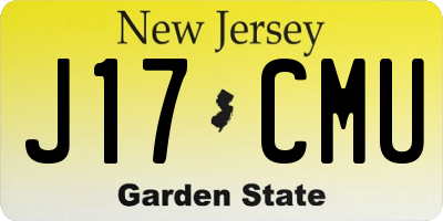 NJ license plate J17CMU