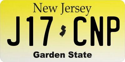 NJ license plate J17CNP