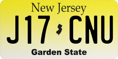 NJ license plate J17CNU