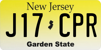 NJ license plate J17CPR