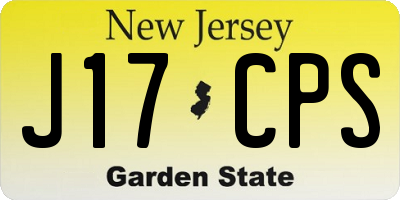 NJ license plate J17CPS