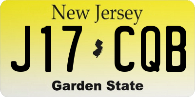 NJ license plate J17CQB