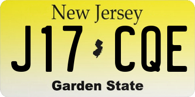 NJ license plate J17CQE