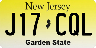 NJ license plate J17CQL