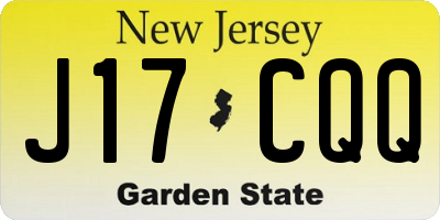 NJ license plate J17CQQ