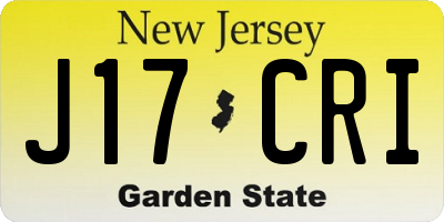 NJ license plate J17CRI