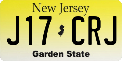NJ license plate J17CRJ