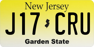 NJ license plate J17CRU