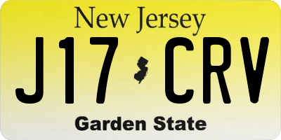 NJ license plate J17CRV