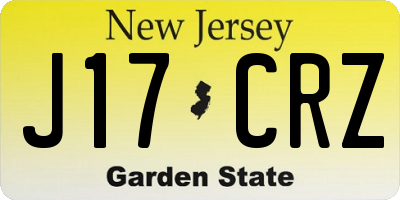 NJ license plate J17CRZ