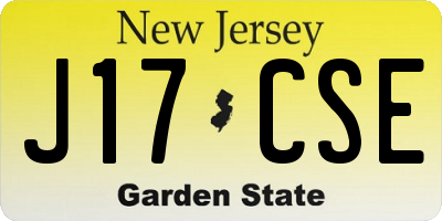 NJ license plate J17CSE