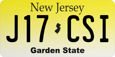 NJ license plate J17CSI