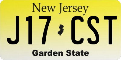 NJ license plate J17CST