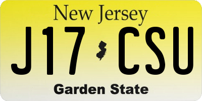 NJ license plate J17CSU
