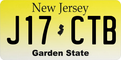NJ license plate J17CTB