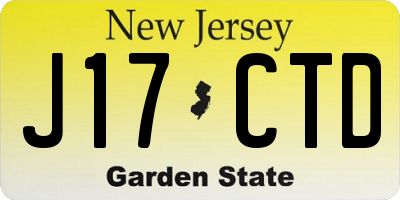 NJ license plate J17CTD