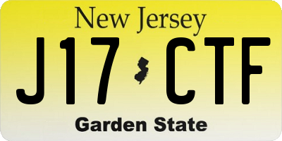 NJ license plate J17CTF