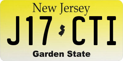 NJ license plate J17CTI