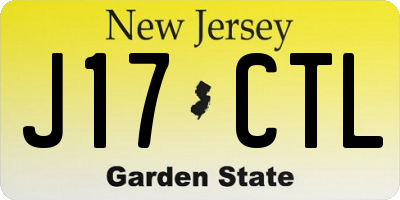 NJ license plate J17CTL