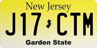 NJ license plate J17CTM