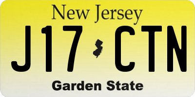 NJ license plate J17CTN