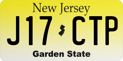 NJ license plate J17CTP