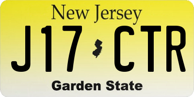 NJ license plate J17CTR